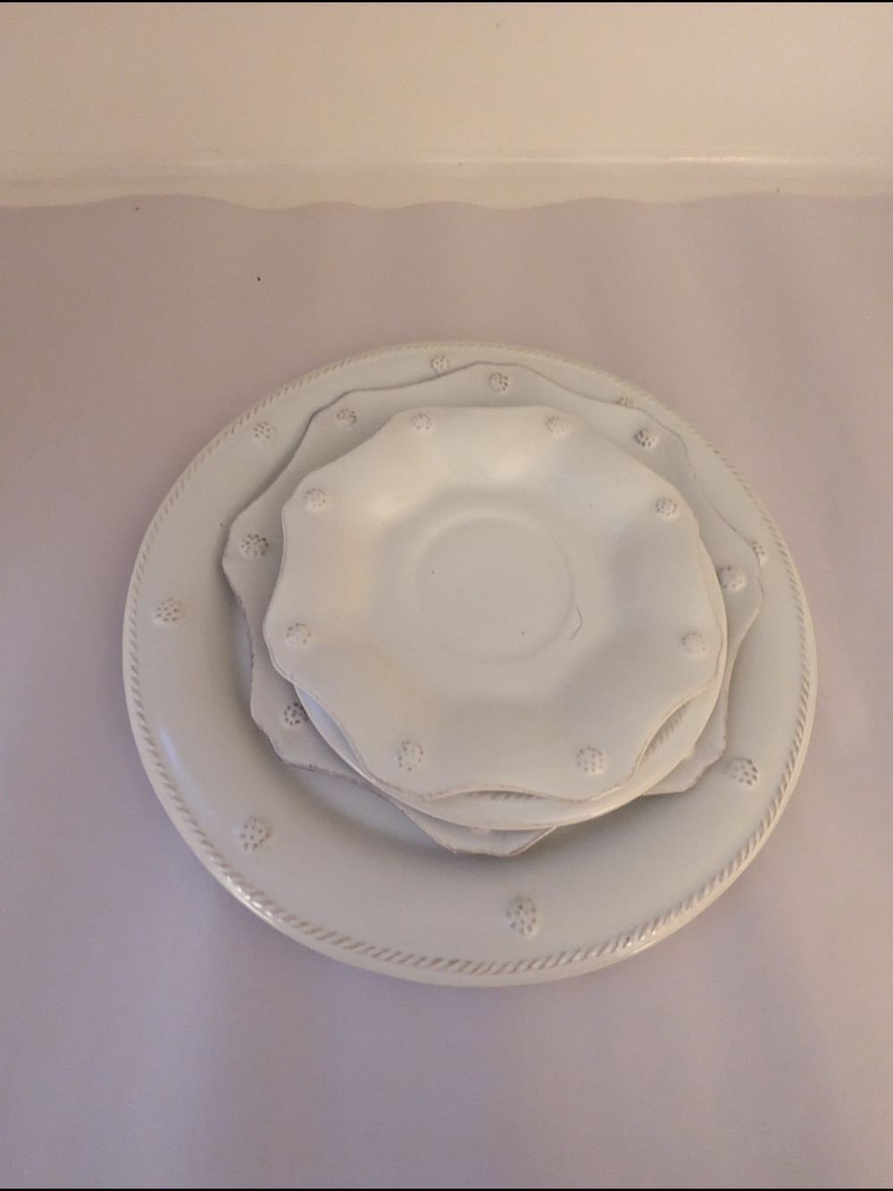 Juliska White Scalloped Edge Dinnerware Set